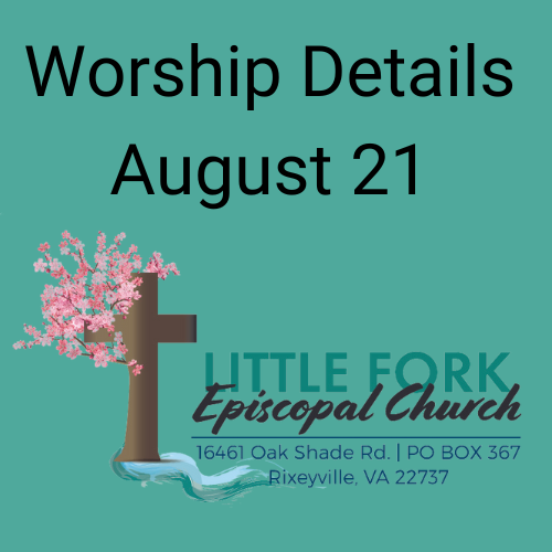 Worship Service & Live Stream August 21