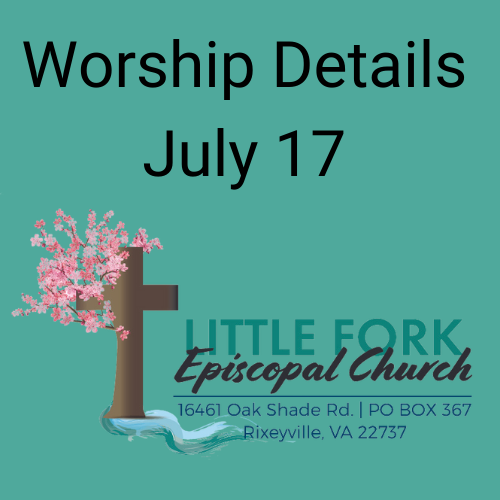 Worship Service & Livestream July 17