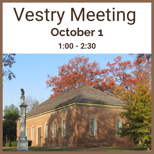 Vestry Meeting October 1, 2023